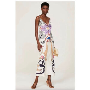 Carolina K Scrolls Floral Slip Maxi Dress